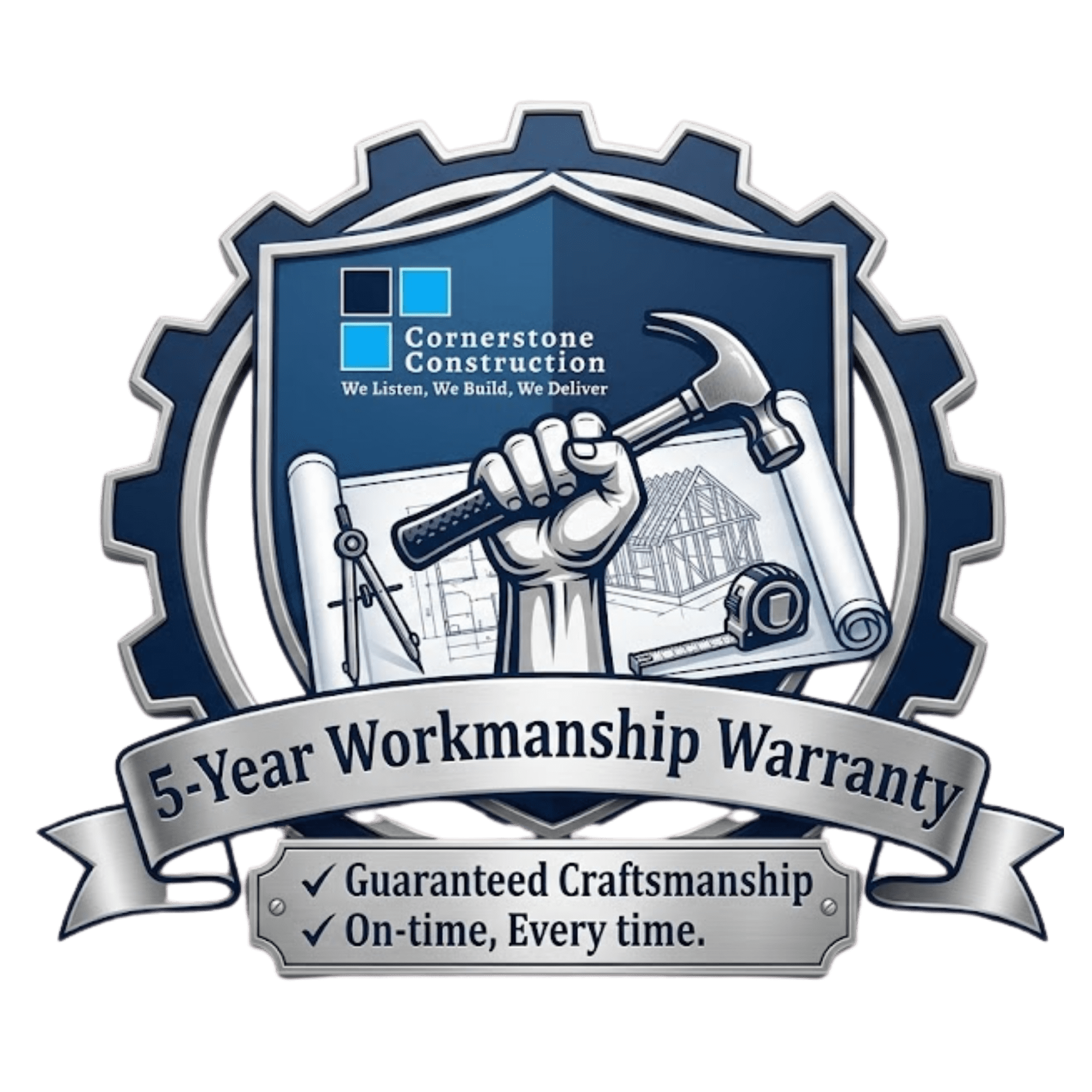 Cornerstone Construction 5-Year Workmanship Warranty