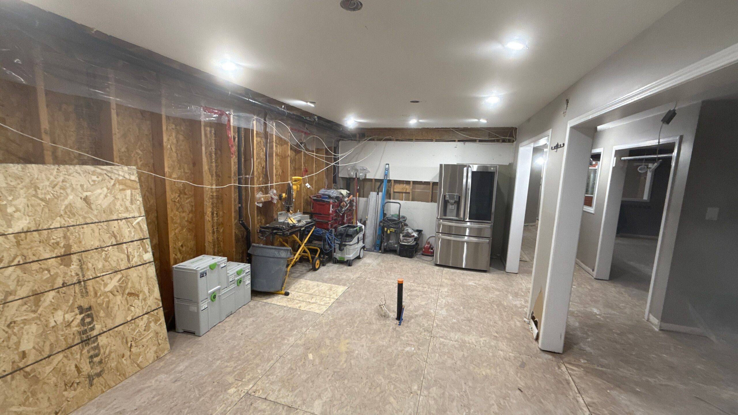 Electrical and plumbing rough-in stage