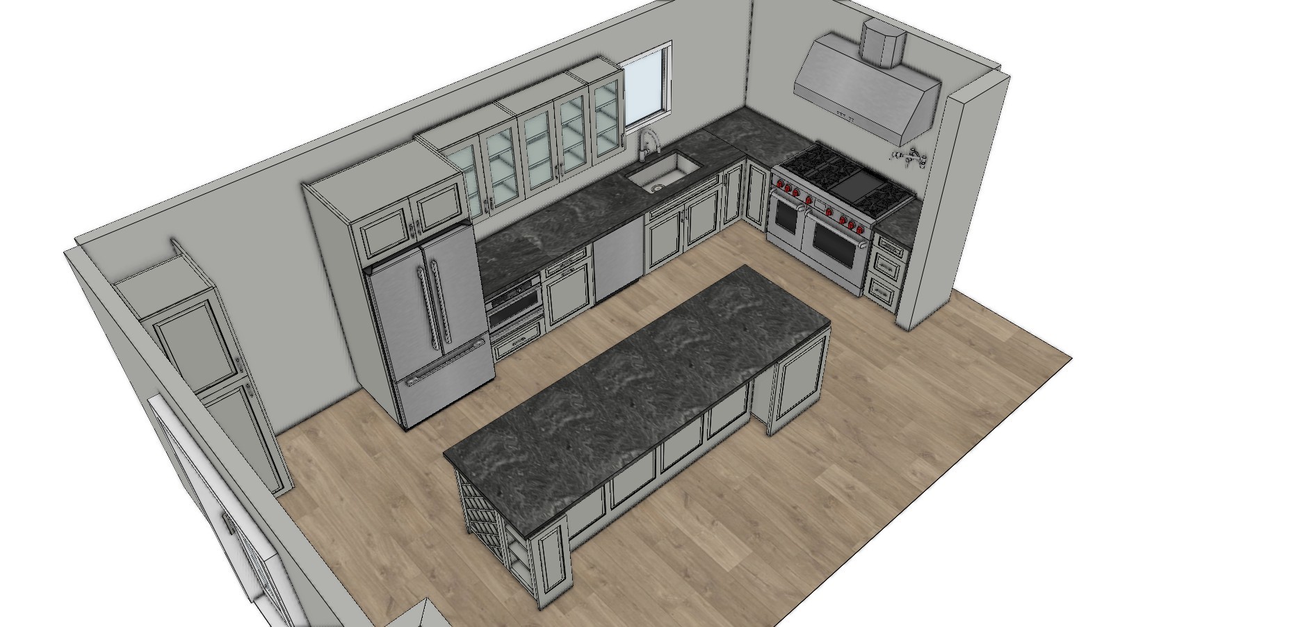 Design rendering of the new Whitby kitchen