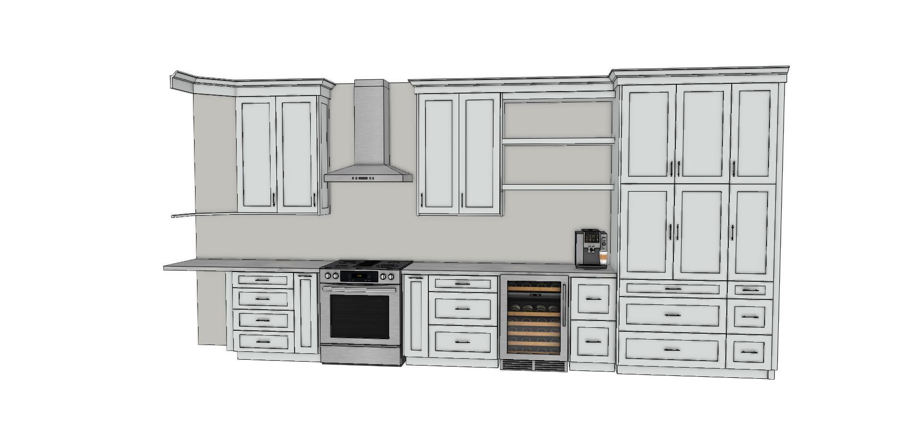 Design rendering of the new Bowmanville kitchen, view 1