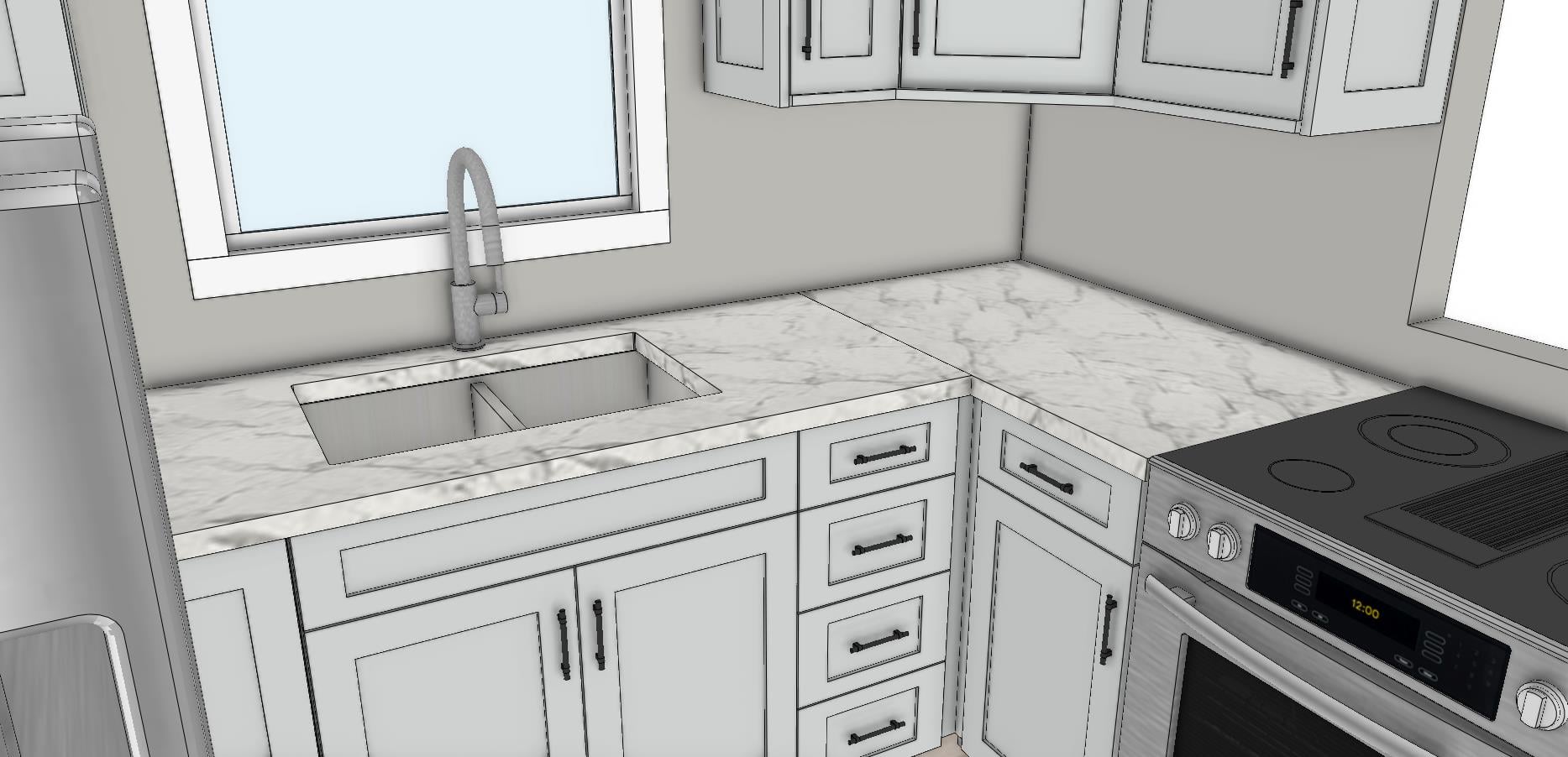 Custom kitchen design render