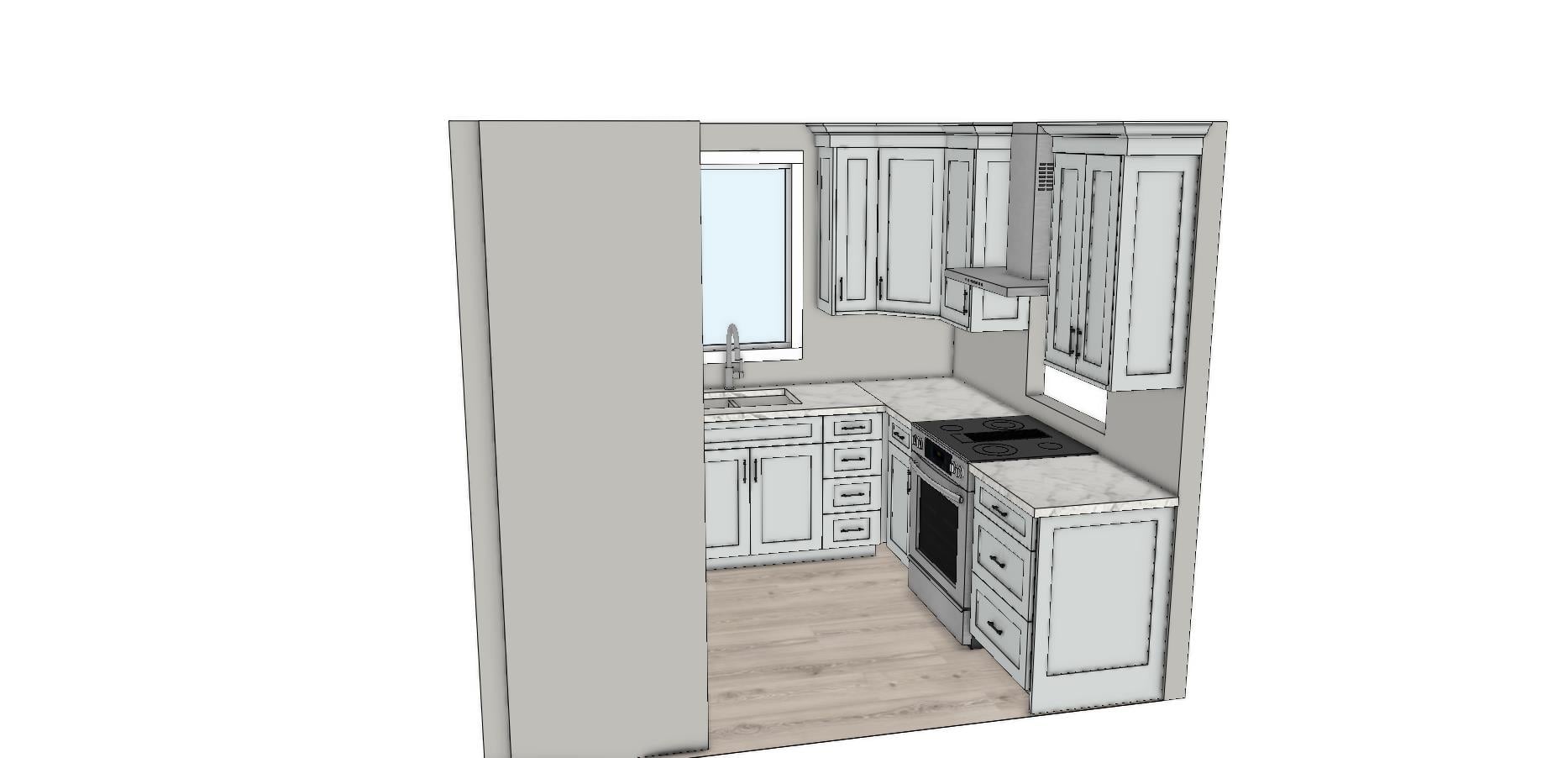 New kitchen design rendering, view 7