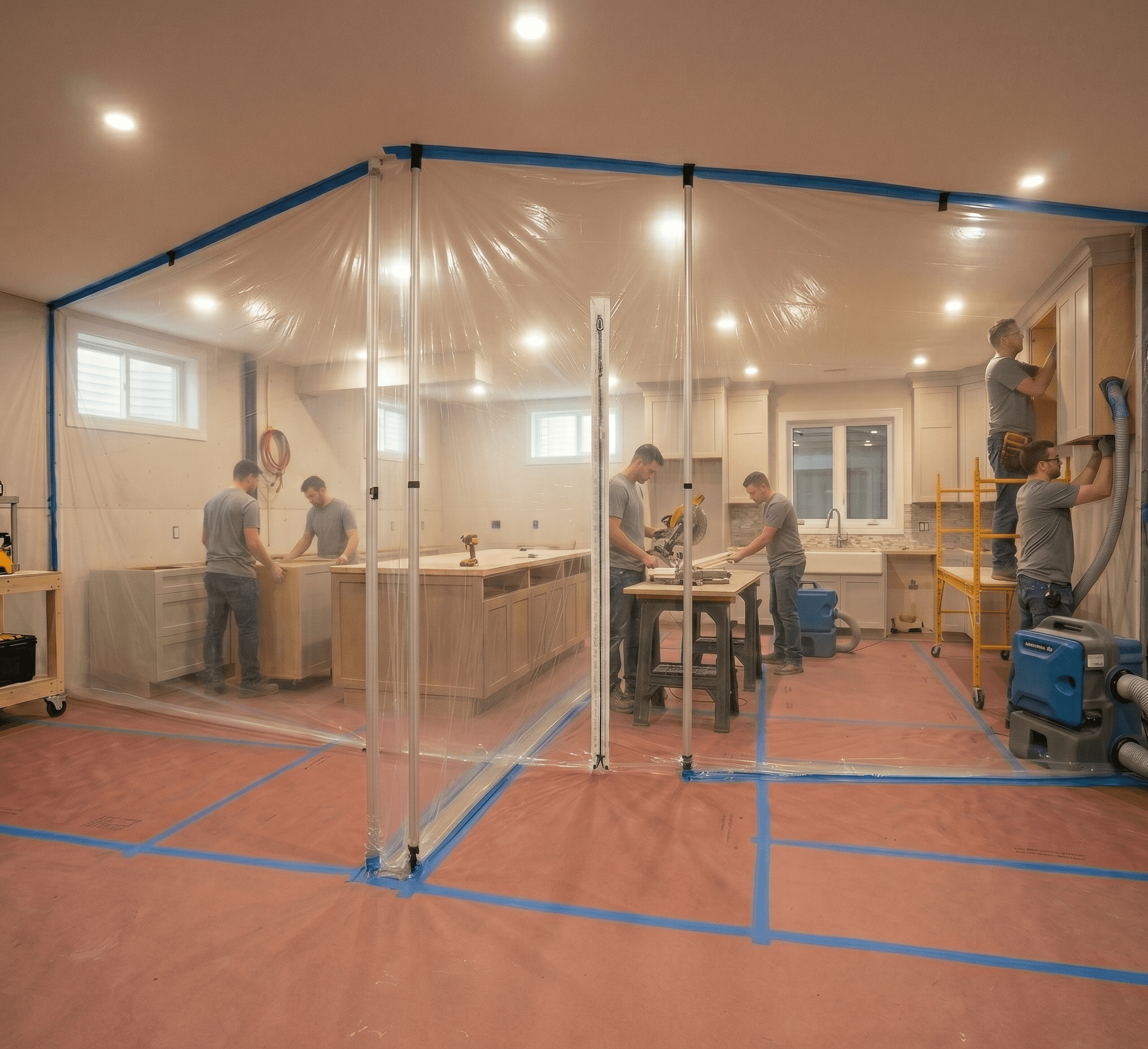 ZipWall dust containment barrier job site