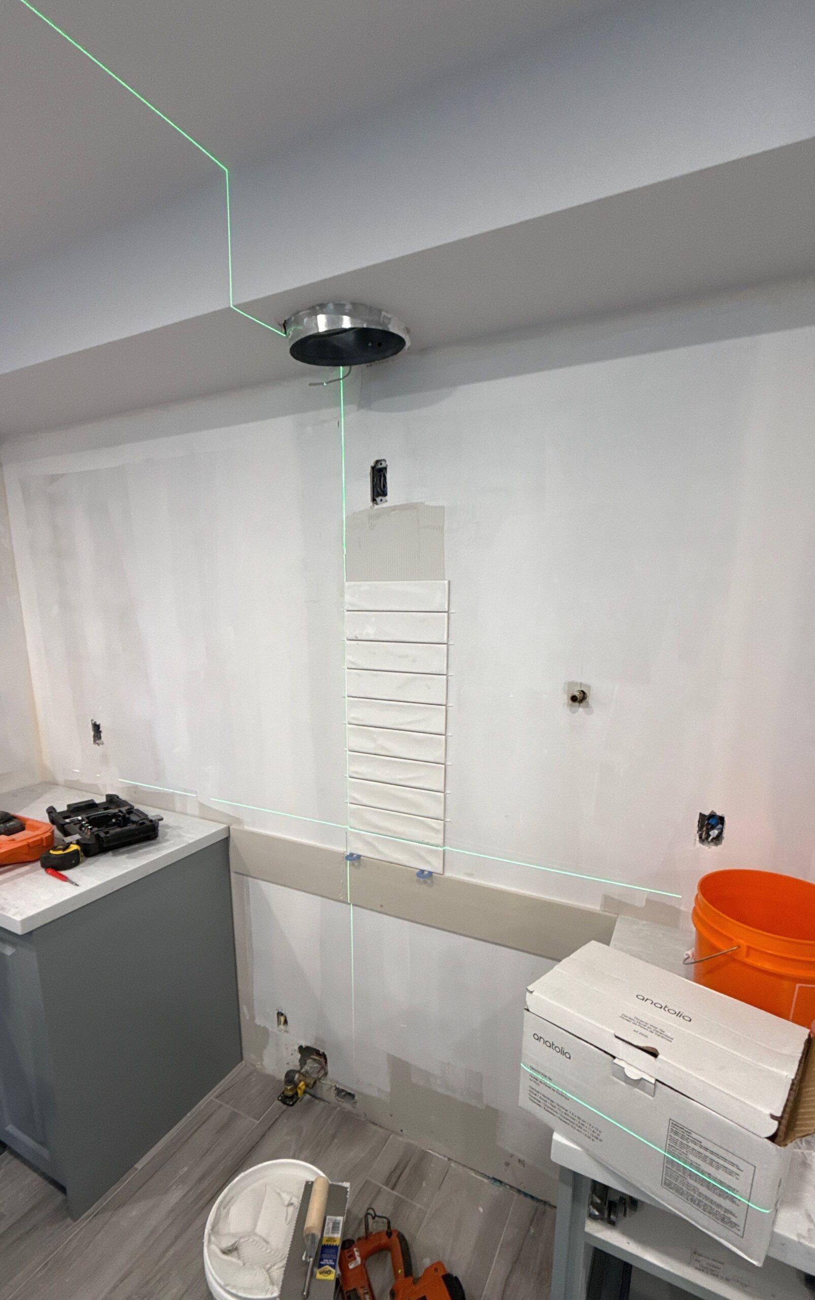 Tile installation stage, view 21