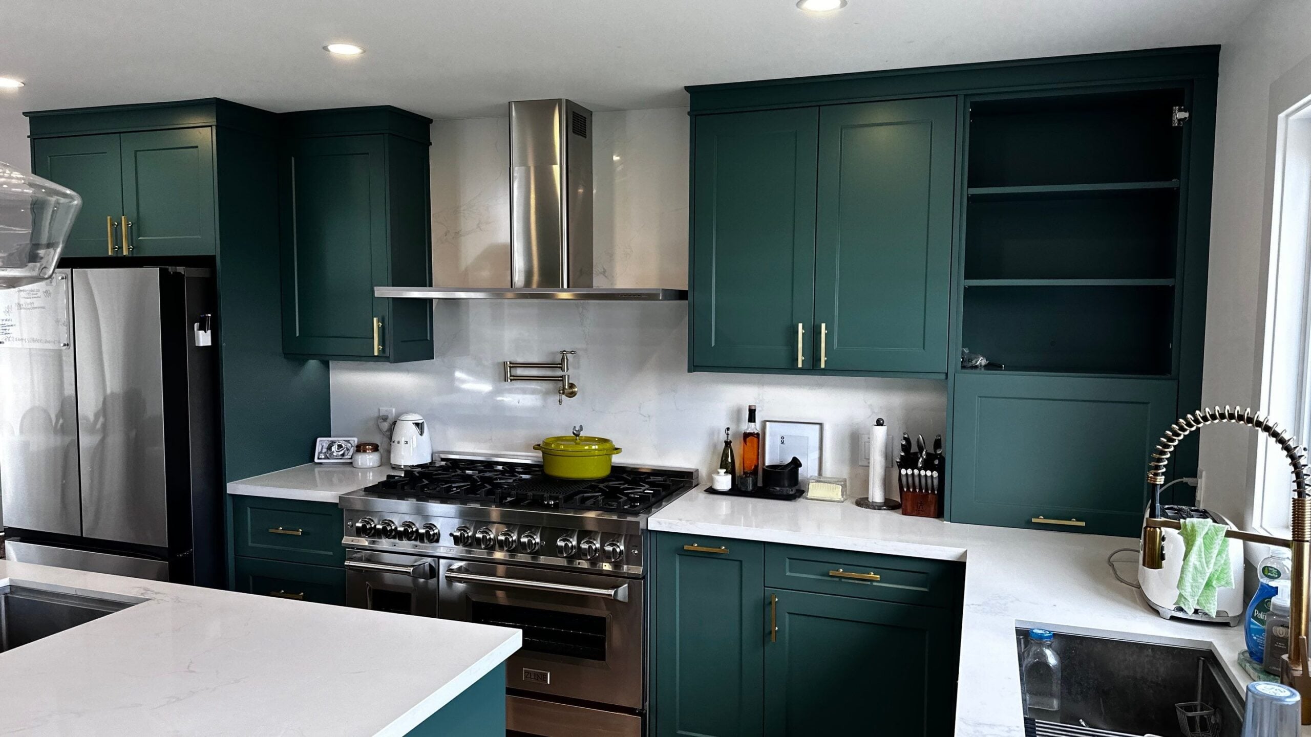 Full view of the finished custom kitchen in Raglan