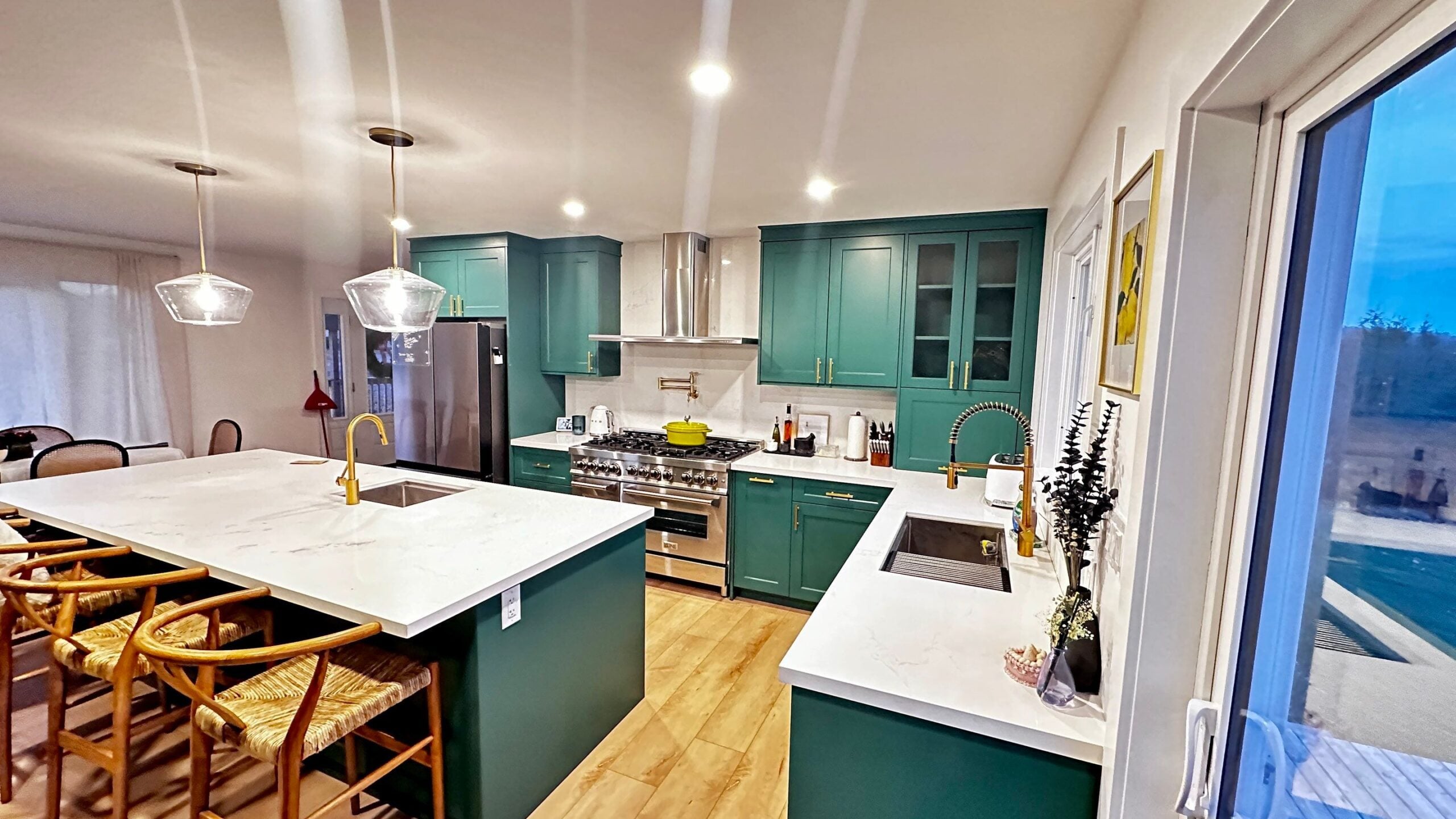 Appliance garage and custom cabinetry detail