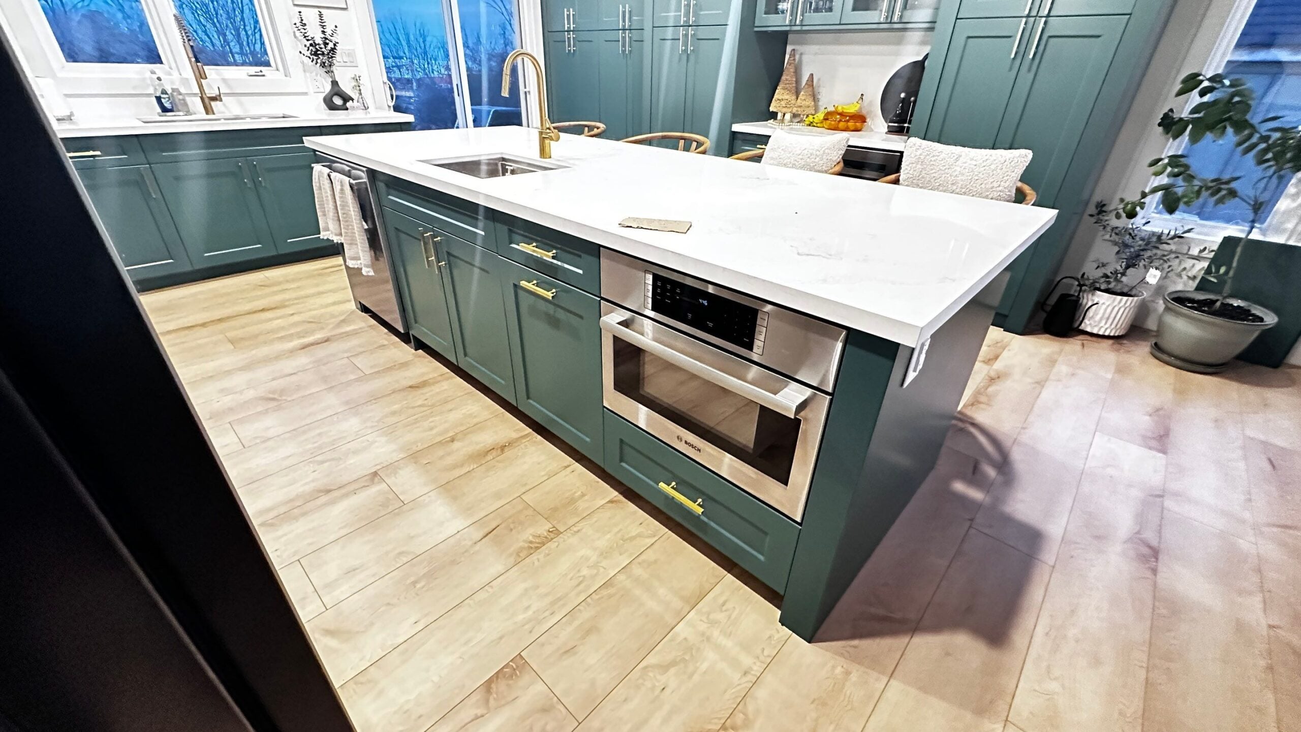 Finished sink wall in the custom Raglan kitchen