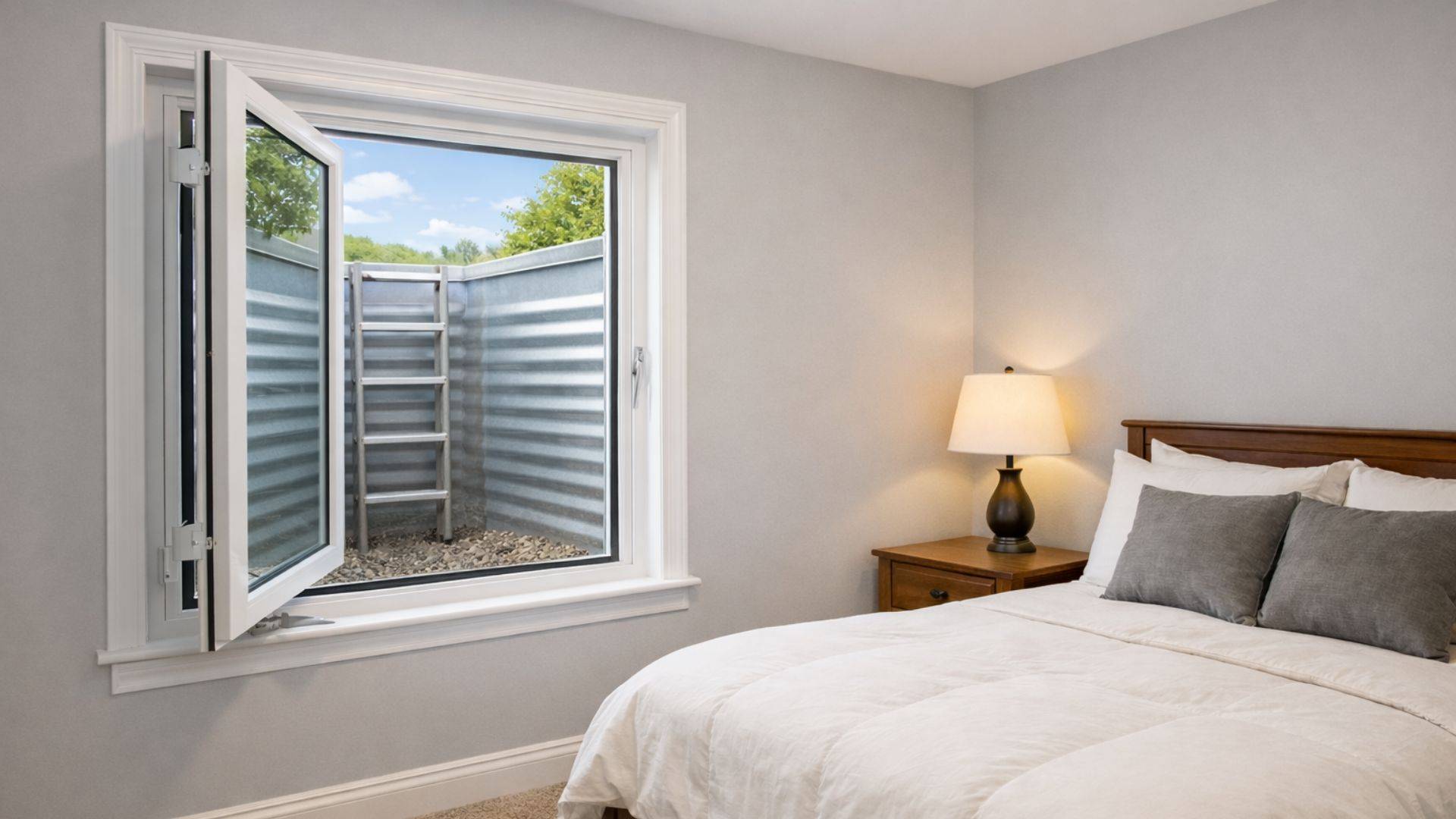 Bedroom egress window in-law suite Oshawa