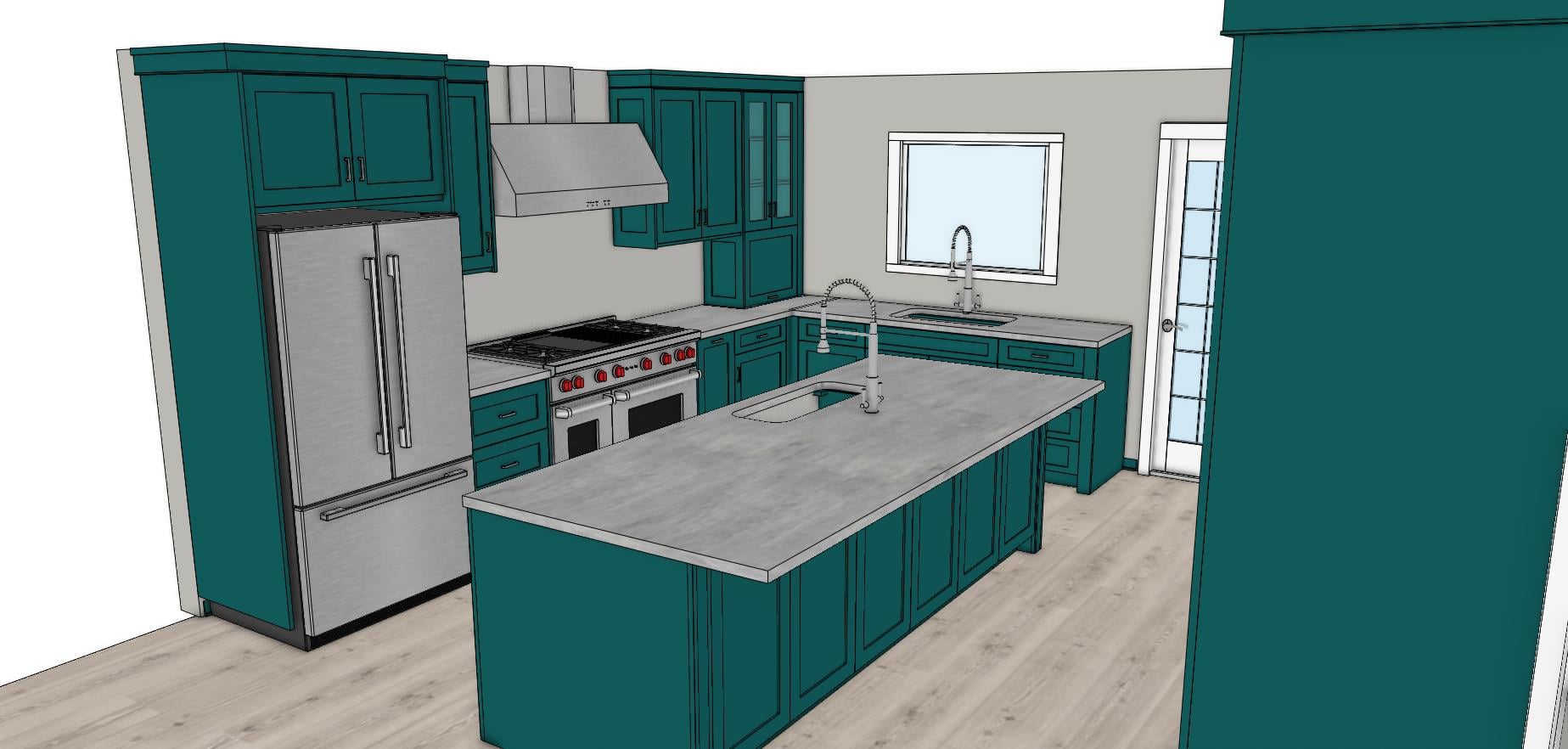Design — custom kitchen rendering for the Raglan project