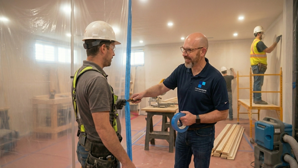Mike Brock working on a construction site