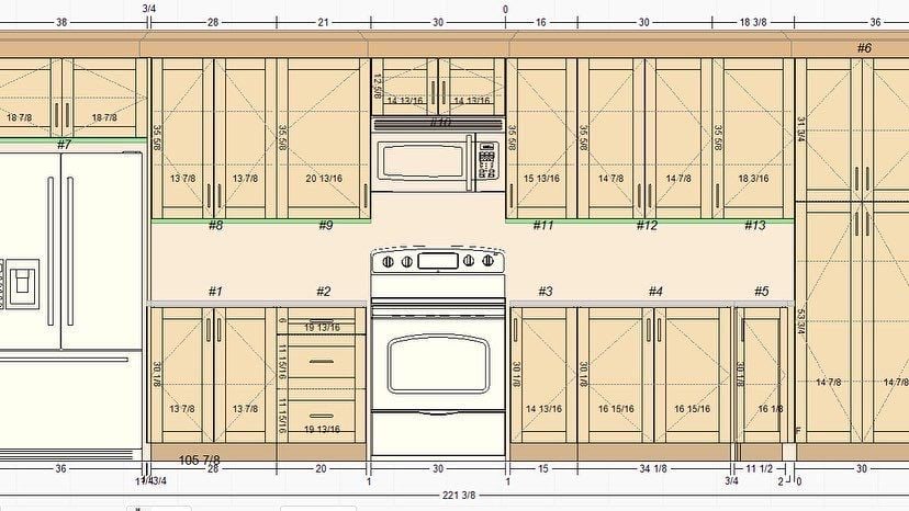 Kitchen layout design concept — Clarington townhouse
