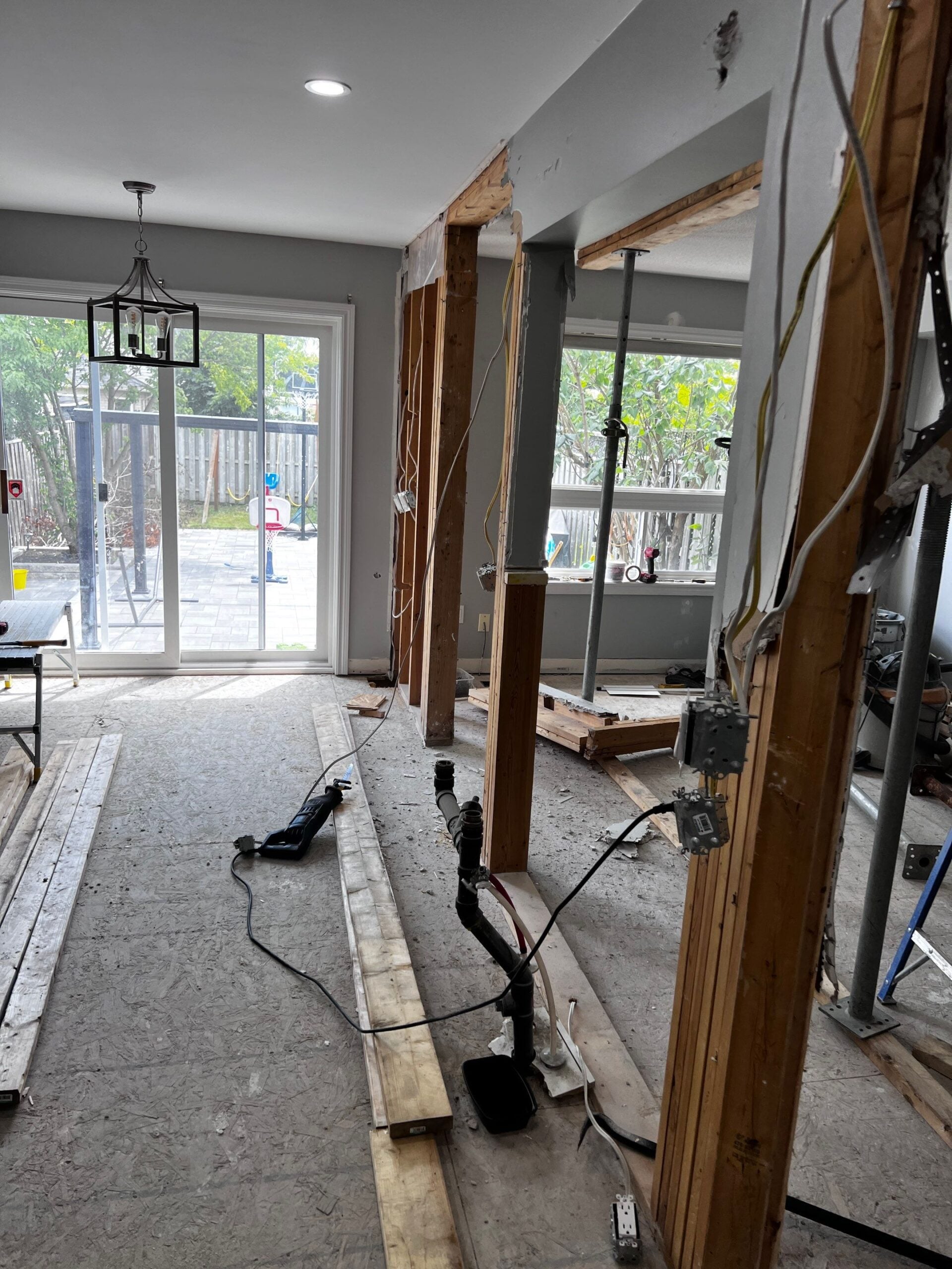 Cabinets going in during the main floor build