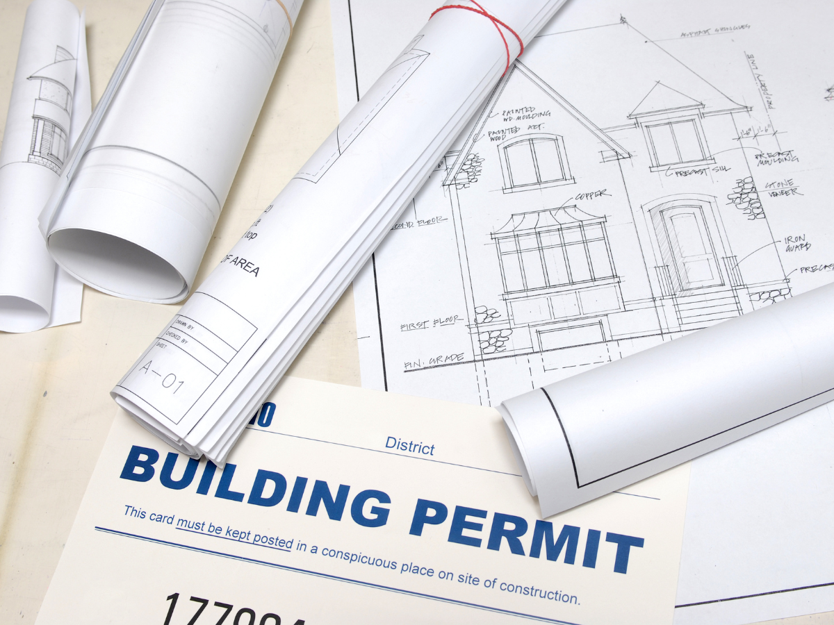 Building permit and residential drawings for Cornerstone Construction