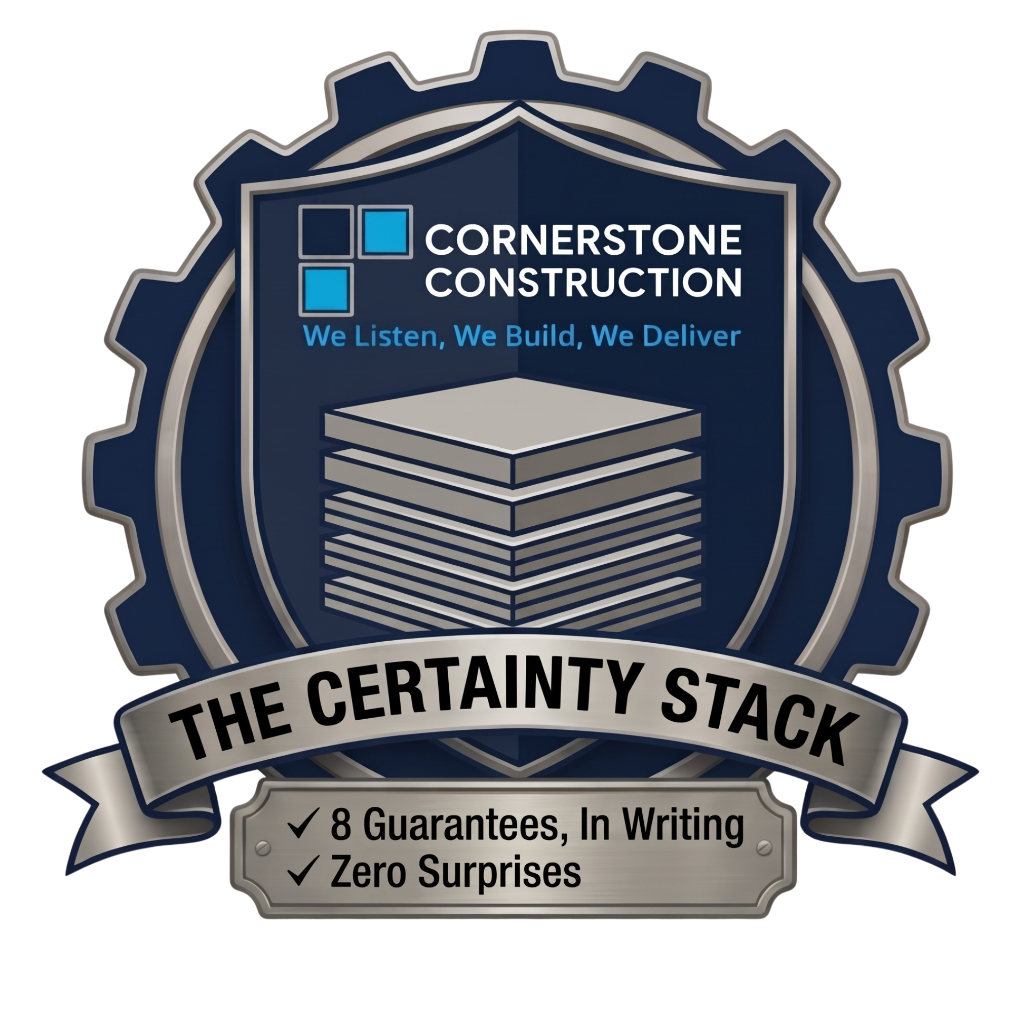 The Cornerstone Certainty Stack — 8 Guarantees, In Writing